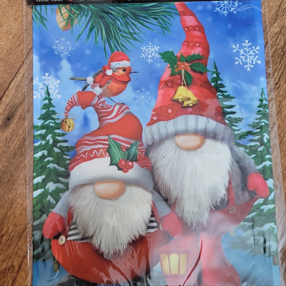Christmas Gnomes Garden Flag NIP